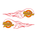 Harley Davidson flame Logo Transparent PNG