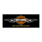 Harley Davidson with Flames Logo Transparent PNG