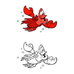 The little mermaid Sebastian Logo Transparent PNG