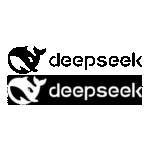Deepseek AI Black White Logo Transparent PNG