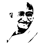 Gandhi Silhouette Logo Transparent PNG