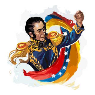 SIMON BOLIVAR CON TRICOLOR NACIONAL