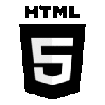 HTML5 With Wordmark Blackwhite Logo Transparent PNG
