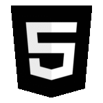 HTML5 Without Wordmark Blackwhite Logo Transparent PNG