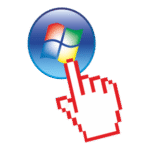 Hand Pressing Windows Vista Logo Transparent PNG