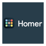 Homer Horizontal White Logo Transparent PNG