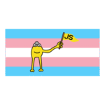 Javascript Mascot On Transgender Pride Flag Logo Transparent PNG